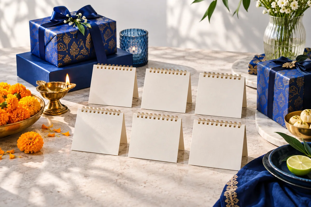 Diwali gift parcels, a diya and a six-week planning calendar
